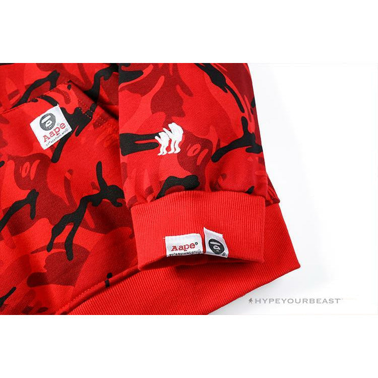 Bape Camo Hoodie Red Camouflage