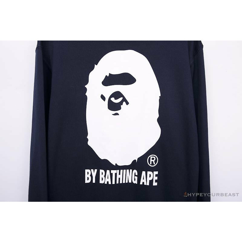 BAPE Behind The Great Ape-Man Head Long Sleeve Shirt 'DARK BLUE'