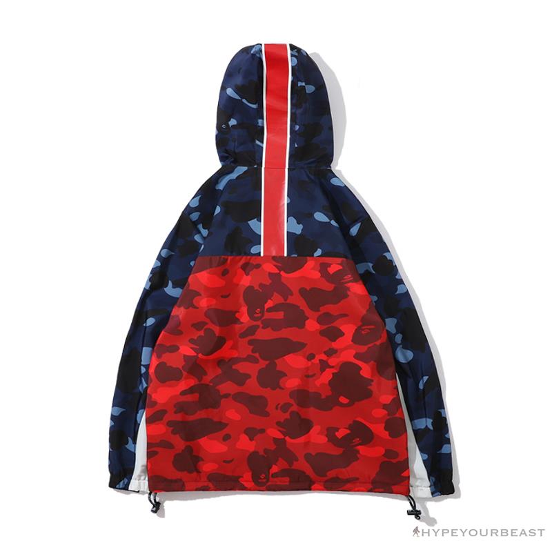 BAPE x PSG Paris Saint-Germain Camouflage Blue-Red Hoodie