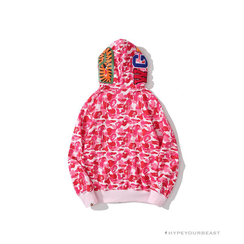 BAPE Camo Hoodie Shark Head PINK
