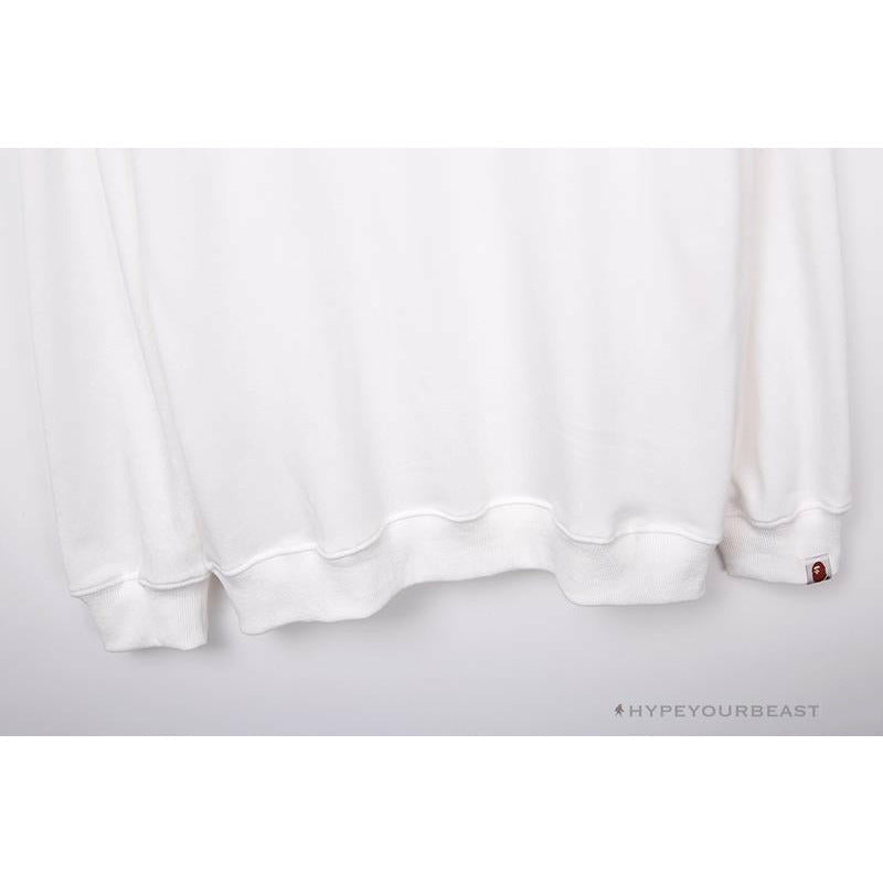 BAPE Classic Ape Head Embroidered Long Sleeve Shirt 'WHITE'