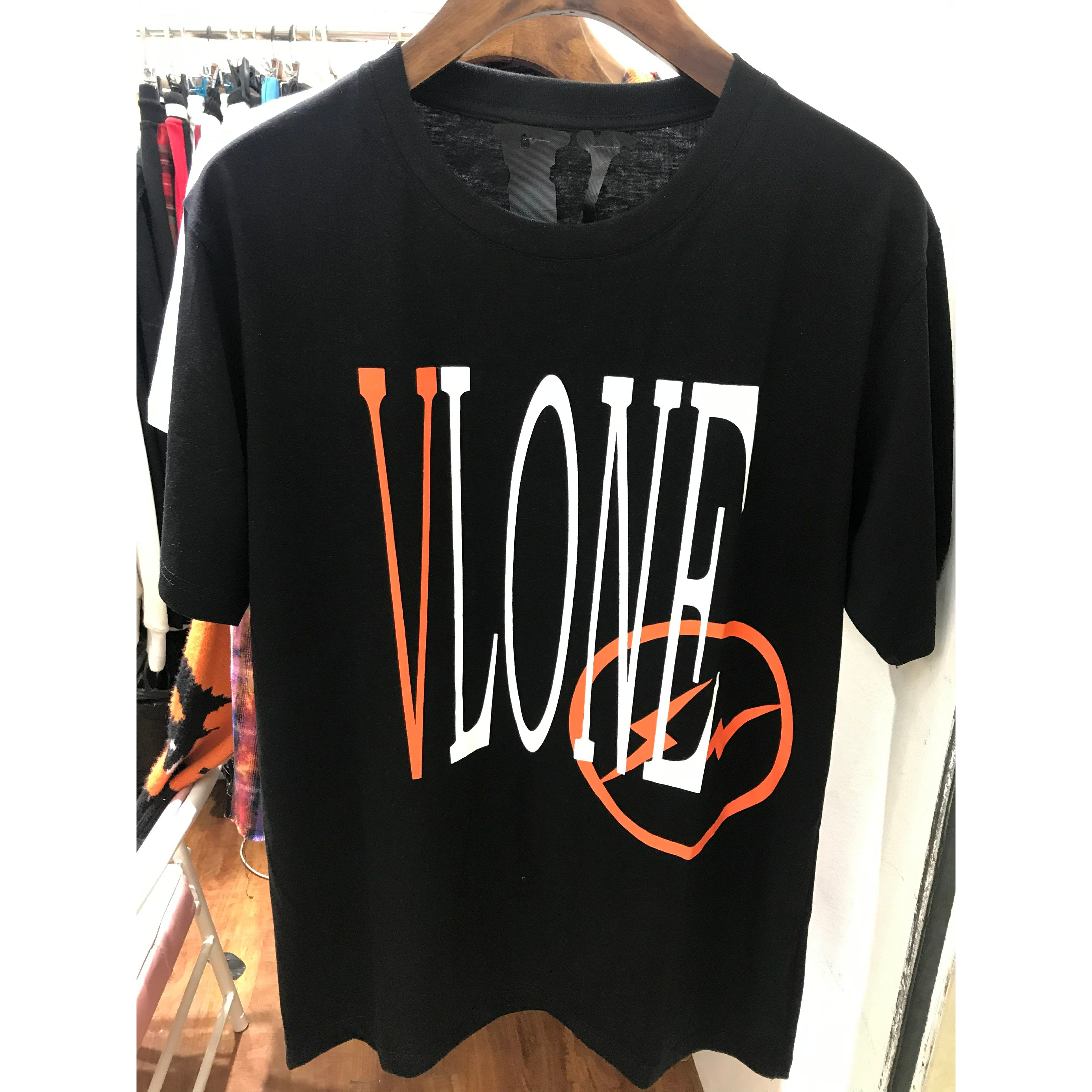 Vlone Orange and Black Tee Shirt