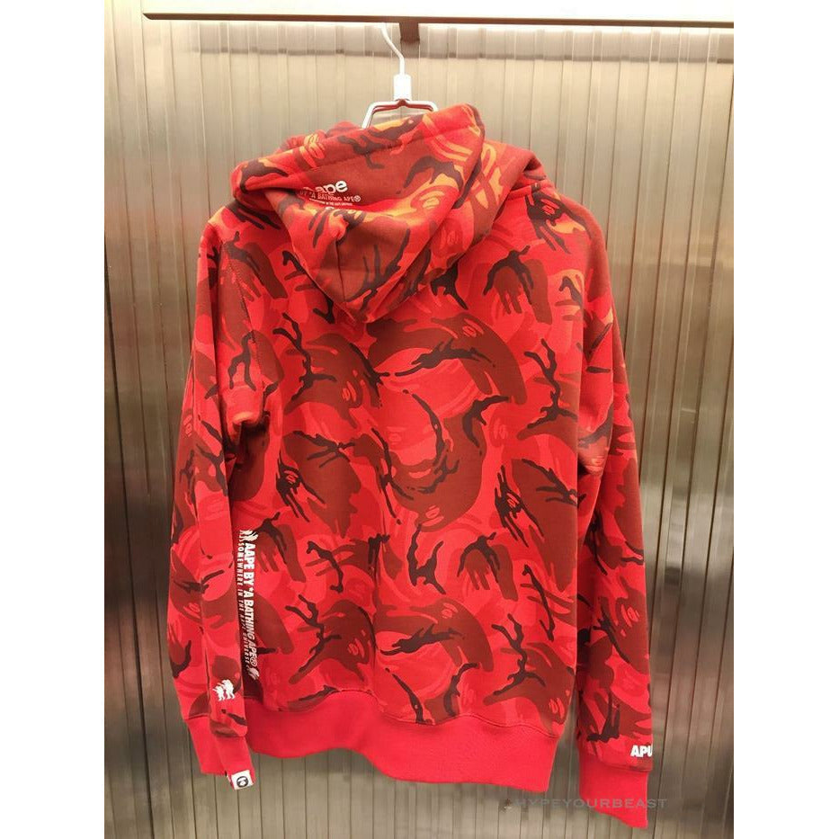 Bape Camo Hoodie Red Camouflage
