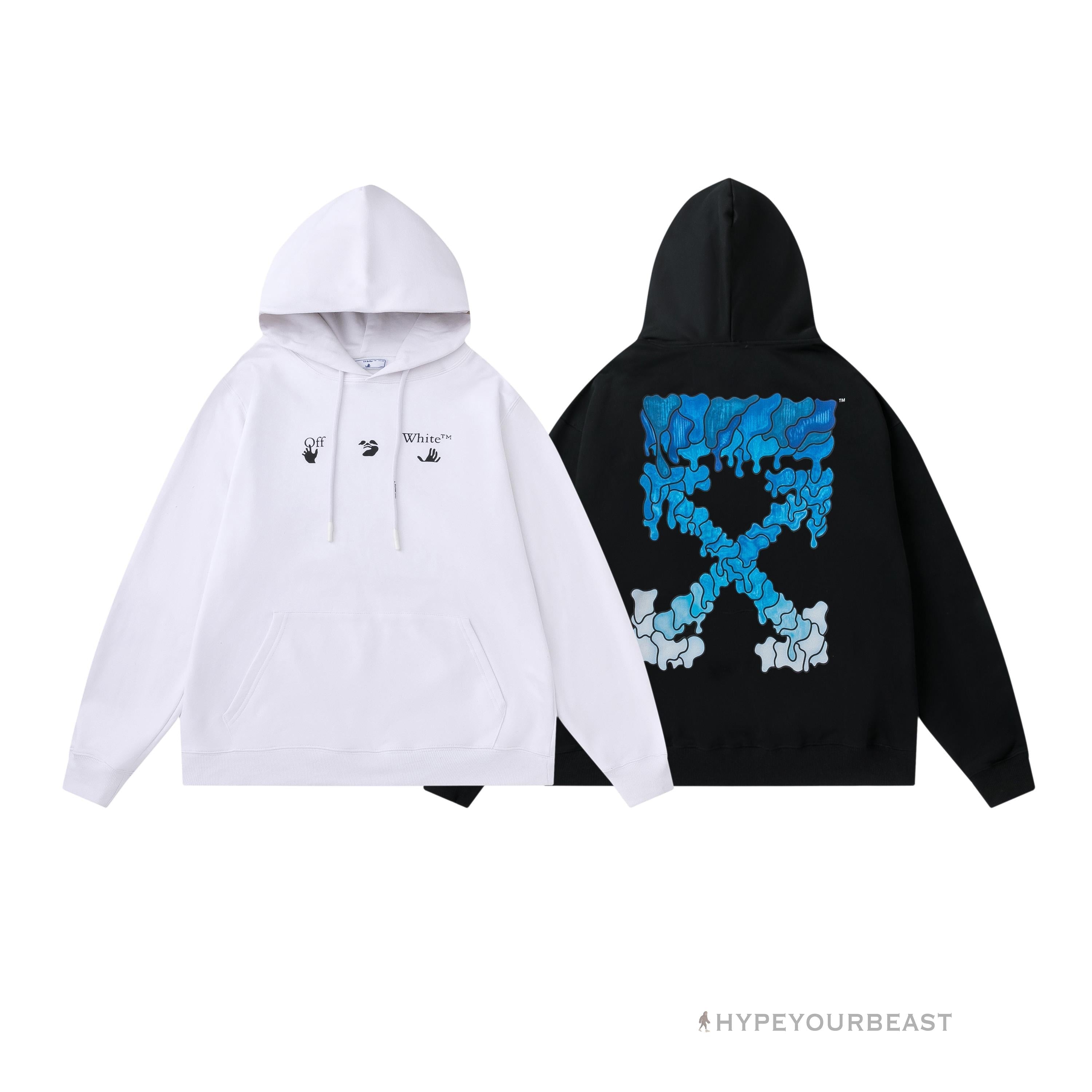 Off White Hoodie Royal - White