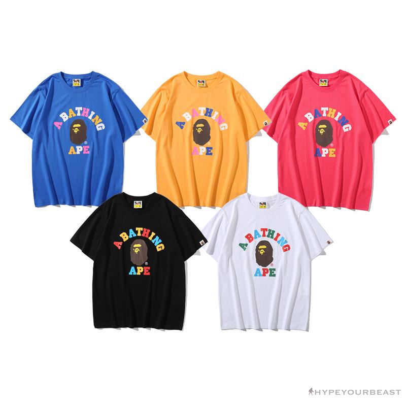 BAPE Little Ape Head Colorful Classic Tee Shirt 'PINK'
