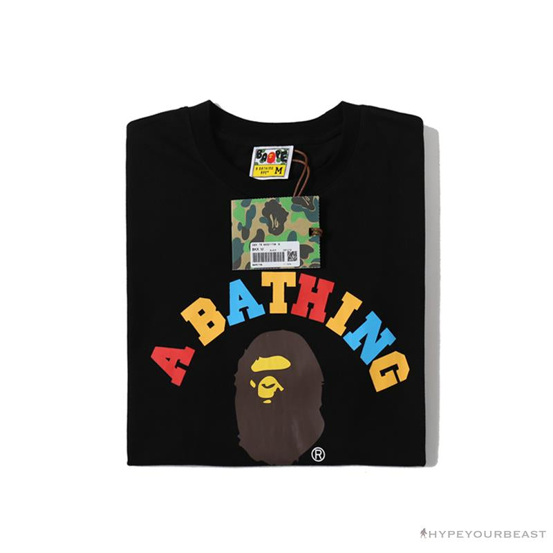 BAPE Little Ape Head Colorful Classic Tee Shirt 'BLACK'