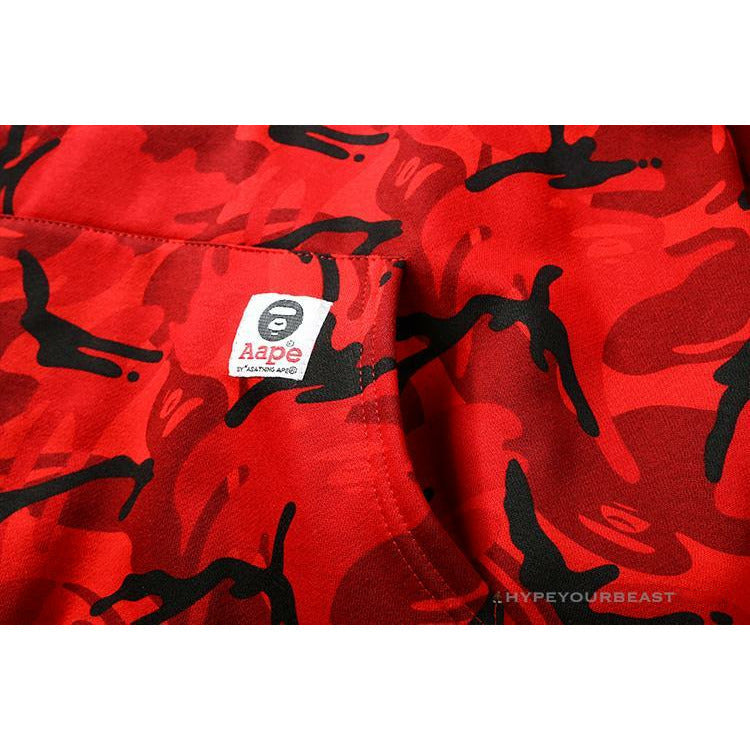 Bape Camo Hoodie Red Camouflage