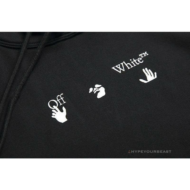 Off White Hoodie Black RED