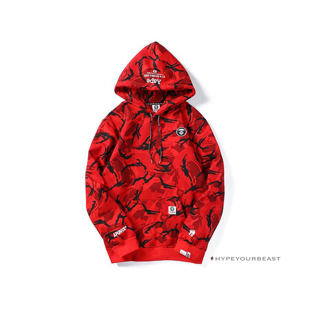 Bape Camo Hoodie Red Camouflage
