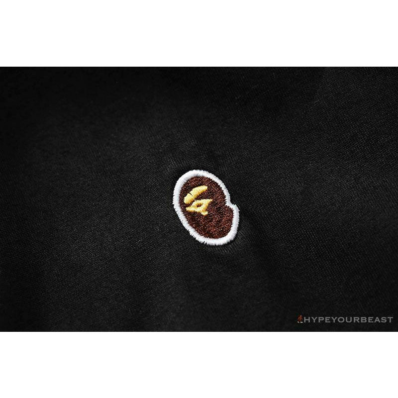 BAPE Classic Embroidered Logo Ape Head Tee Shirt 'BLACK'