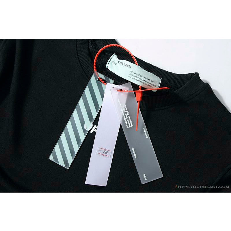 OFF-WHITE Classic Basic Cotton Terry Round Long Sleeve Shirt 'BLACK'
