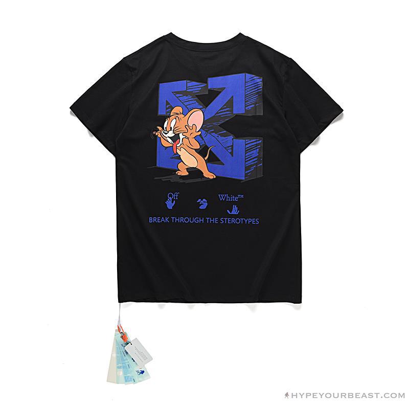 OFF-WHITE Classic Animated Tom and Jerry Arrow Tee Shirt 'BLACK'