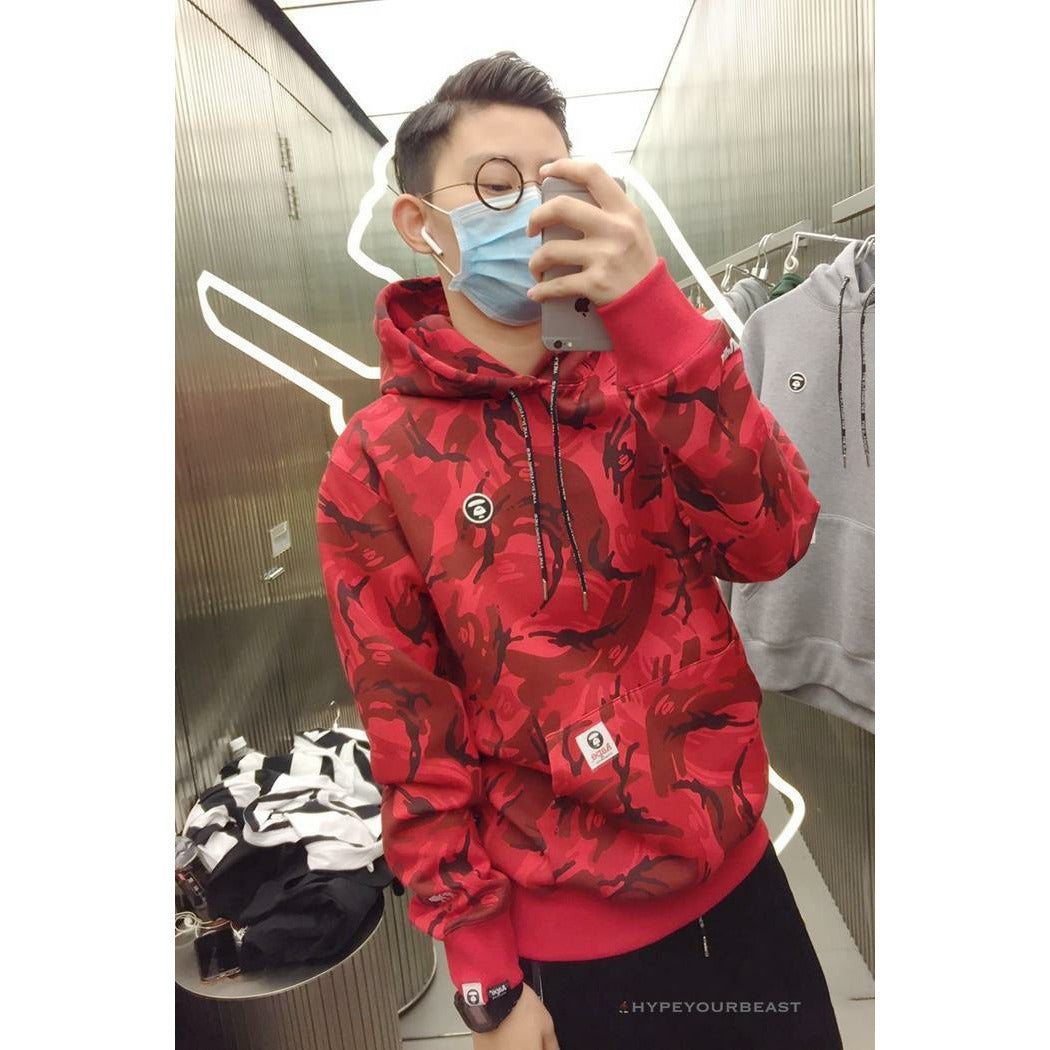 Bape Camo Hoodie Red Camouflage