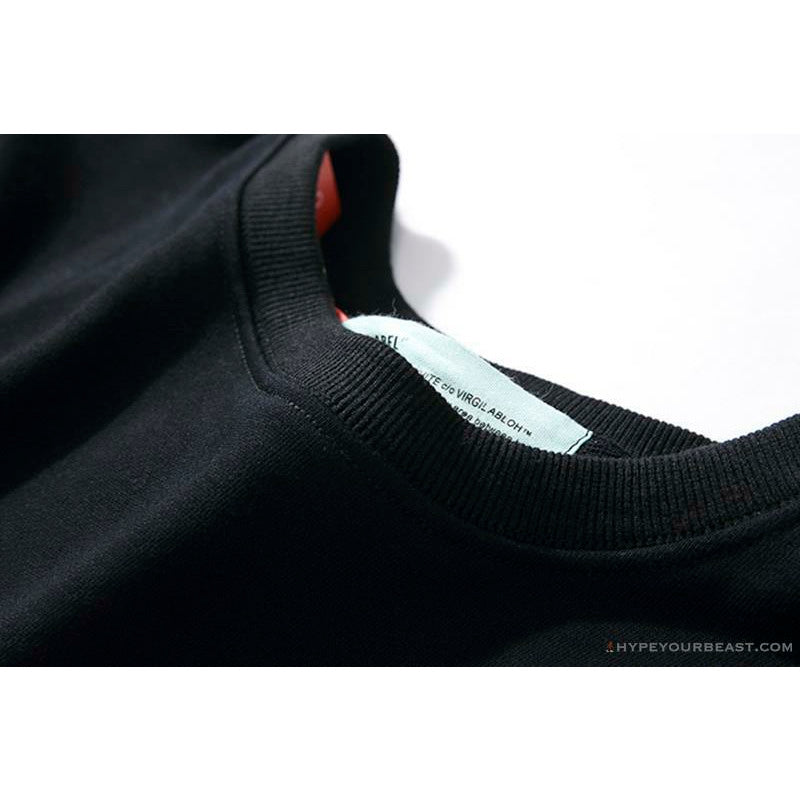 OFF-WHITE Classic Basic Cotton Terry Round Long Sleeve Shirt 'BLACK'