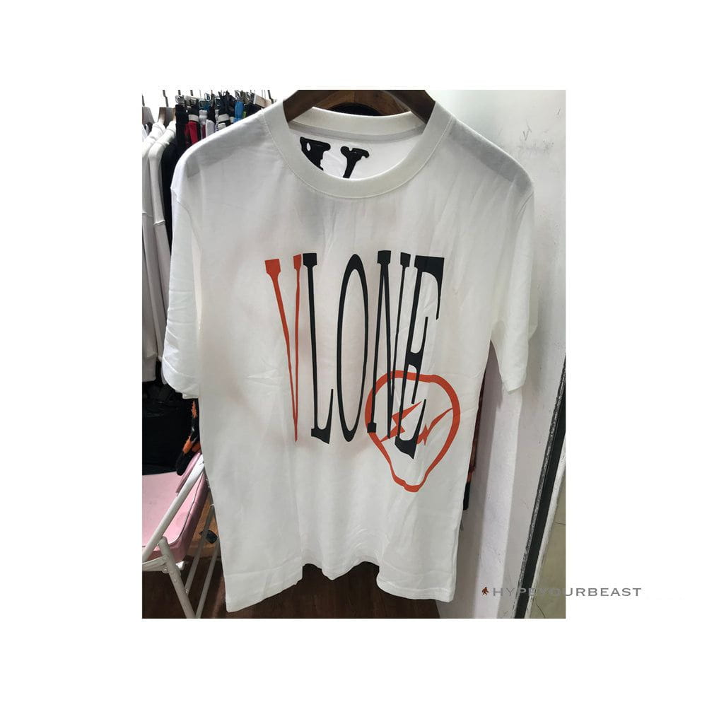 Vlone Orange and White Tee Shirt