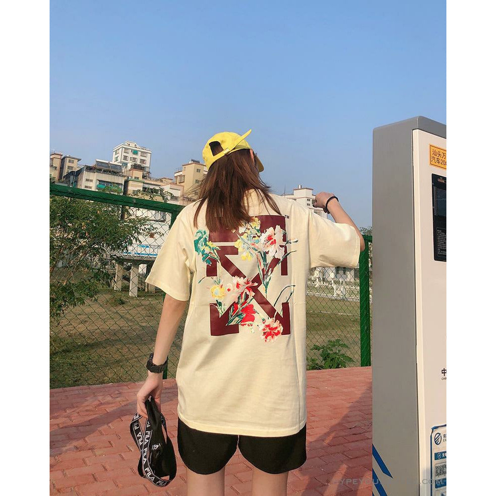 OFF-WHITE Flower Edition Tee Shirt 'BEIGE'