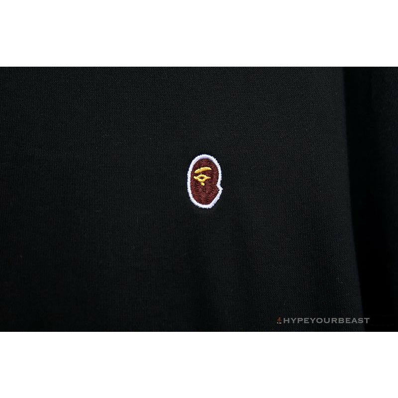 BAPE Classic Ape Head Embroidered Long Sleeve Shirt 'BLACK'