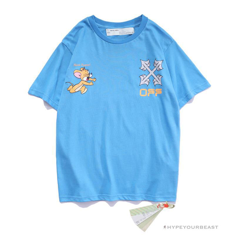 OFF-WHITE Jerry Move Faster Tee Shirt 'BLUE'