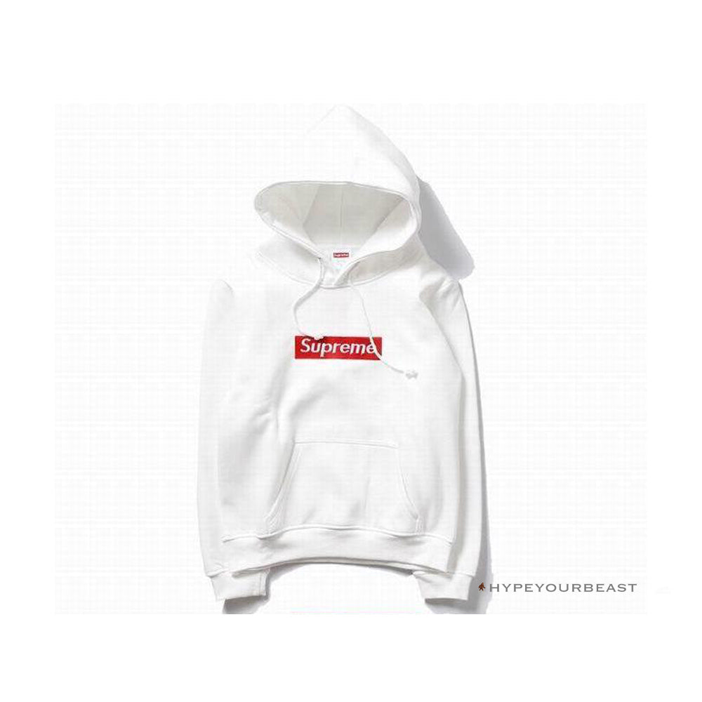 Supreme Box Logo Hoodie White Red