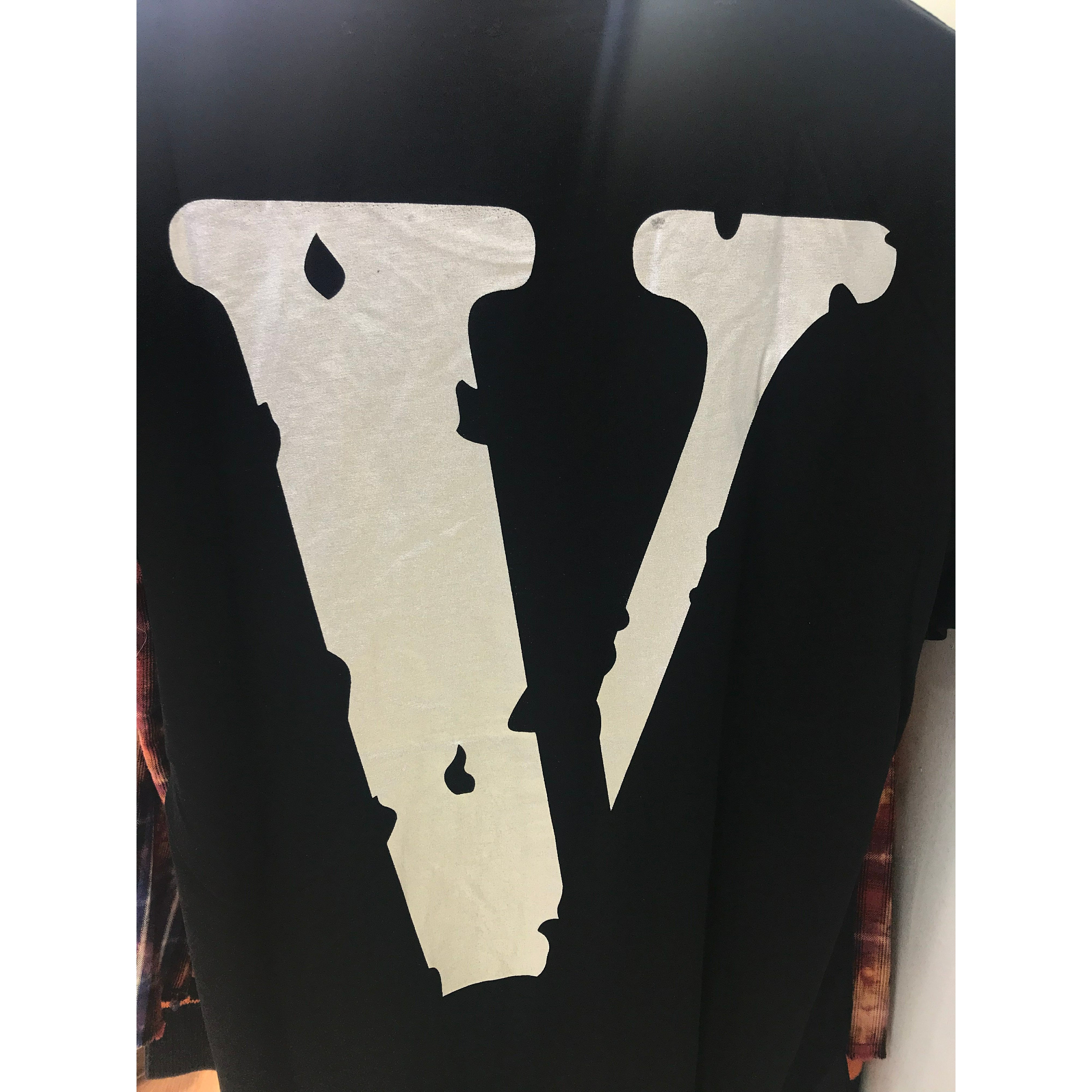 Vlone Black and Silver Tee Shirt