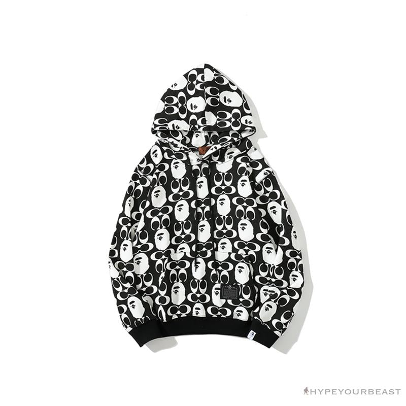 BAPE x COACH Co-Branded Black-White Hoodie