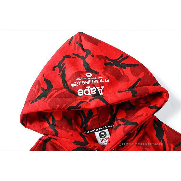 Bape Camo Hoodie Red Camouflage