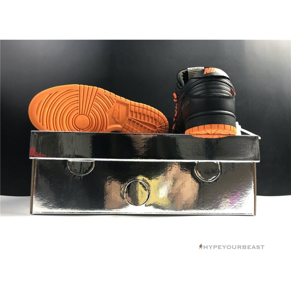 Off White X Nike Dunk Low Black Orange