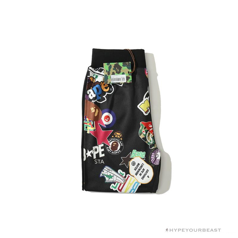BAPE Badge LOGO Sticker Style Stitching Pants