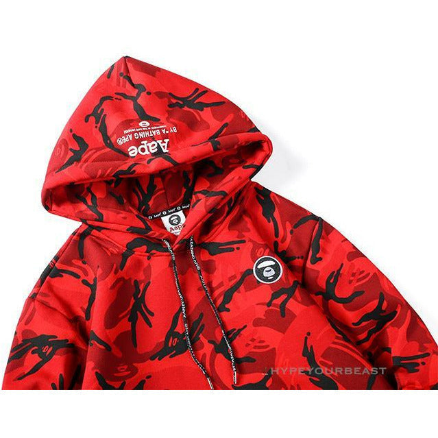 Bape Camo Hoodie Red Camouflage