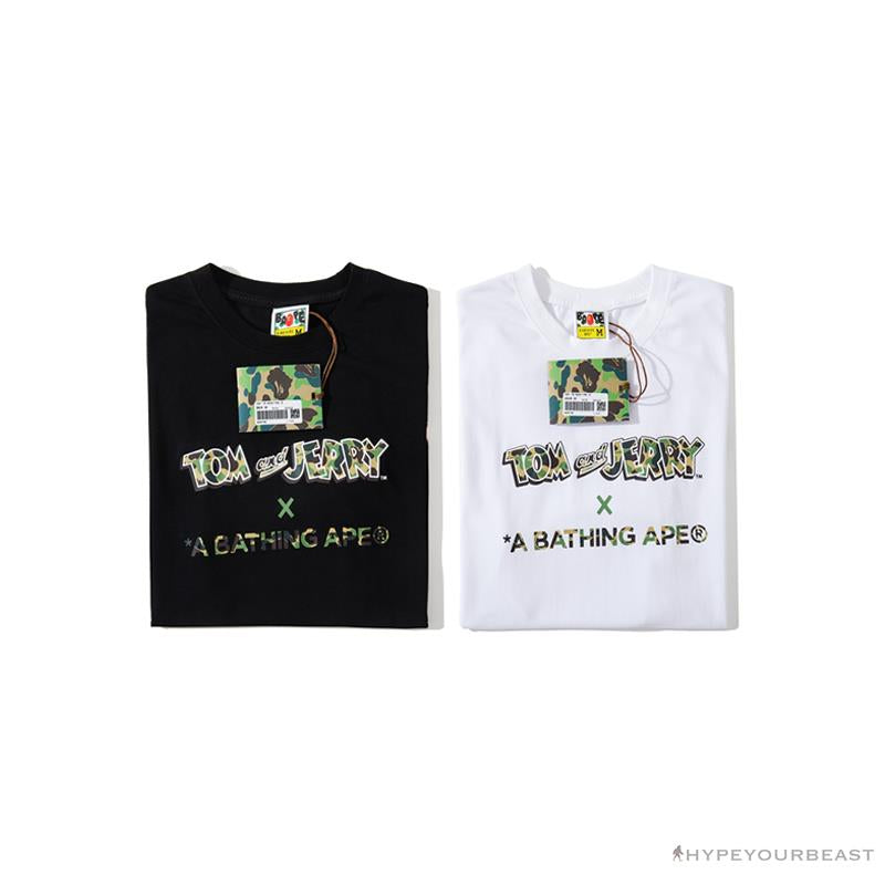 BAPE Little Ape Head Tom and Jerry Chase Tee Shirt 'WHITE'