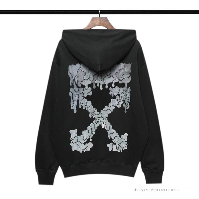Off White Hoodie Black GREY