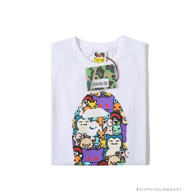 BAPE Pokémon Co-branded Ape Head Tee Shirt 'WHITE'