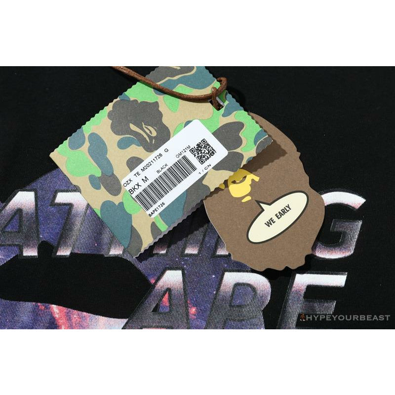 BAPE Universe Solar System Ape Man Head Tee Shirt 'BLACK'