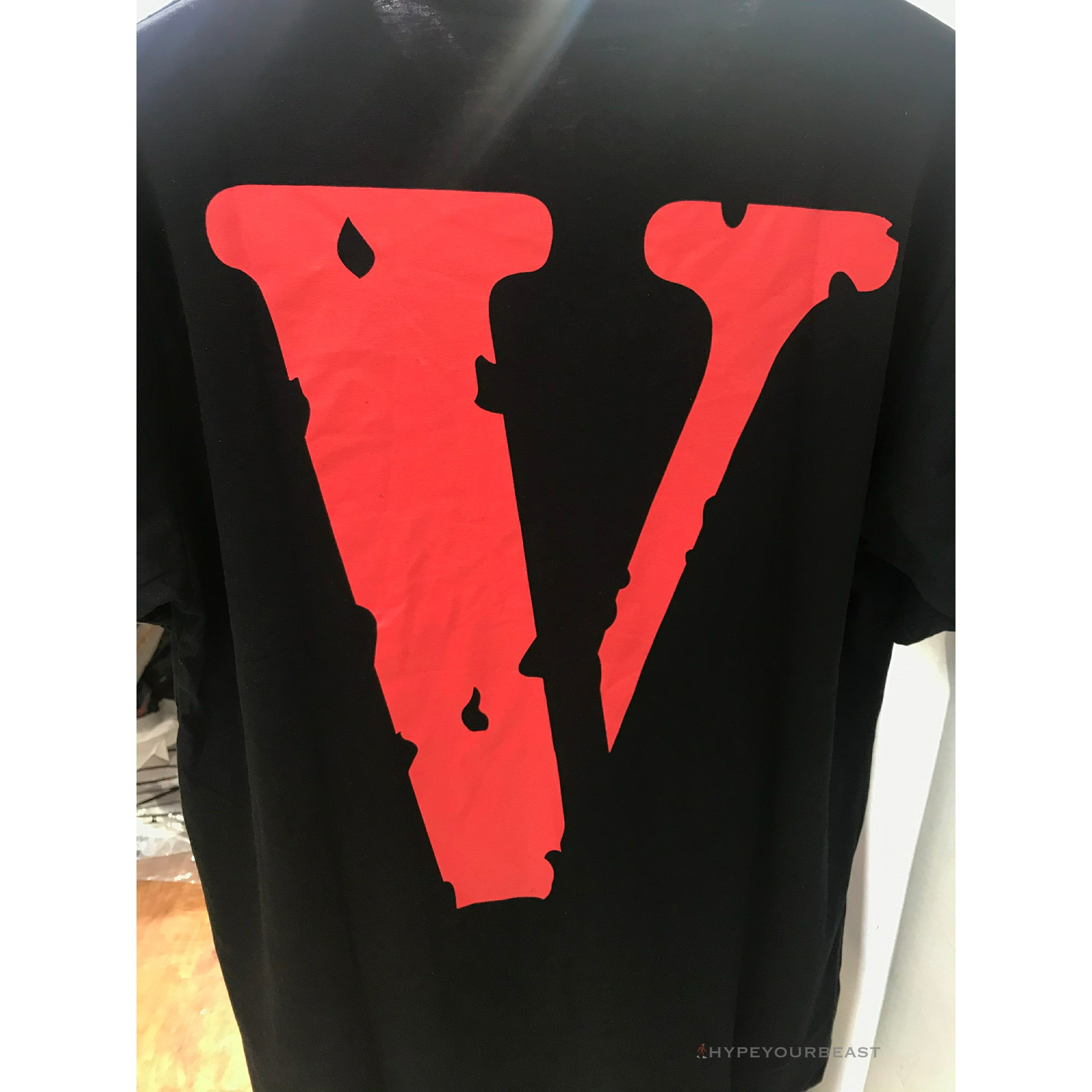 Vlone Black and Red Tee Shirt