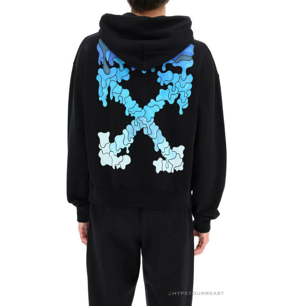 Off White Hoodie Black BLUE