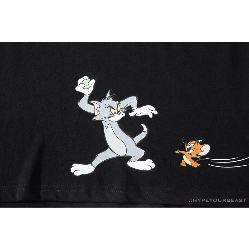 BAPE Little Ape Head Tom and Jerry Chase Tee Shirt 'BLACK'