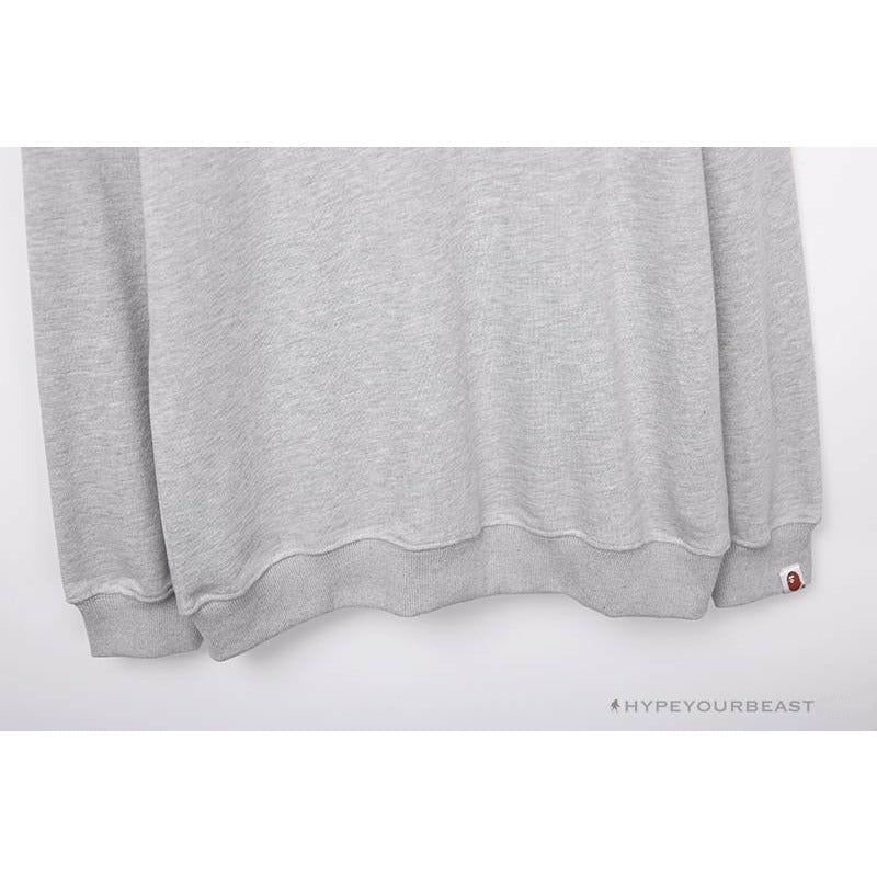 BAPE Classic Ape Head Embroidered Long Sleeve Shirt 'GREY'