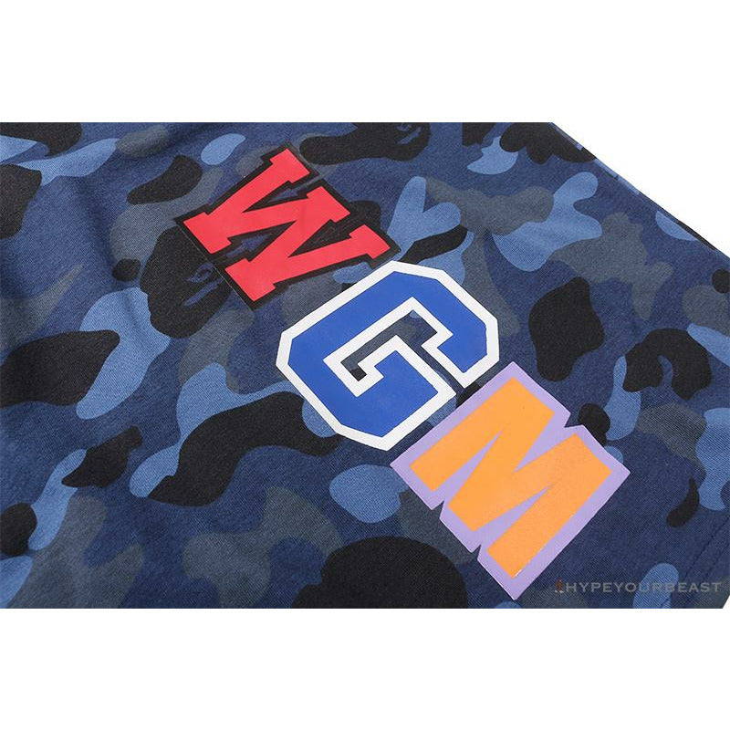 BAPE Camouflage Shark Head Classic Cotton Short Sleeve Tee Shirt 'BLUE'