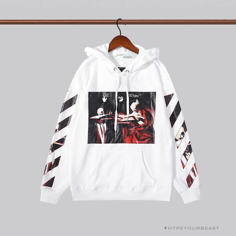 OFF-WHITE Skull and Writing Hoodie 'WHITE'