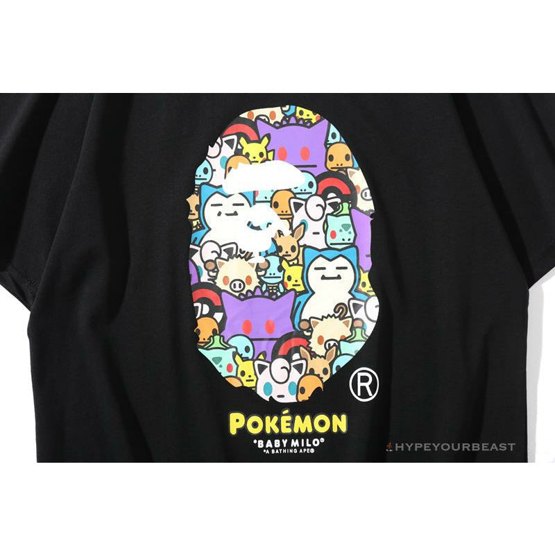 BAPE Pokémon Co-branded Ape Head Tee Shirt 'BLACK'