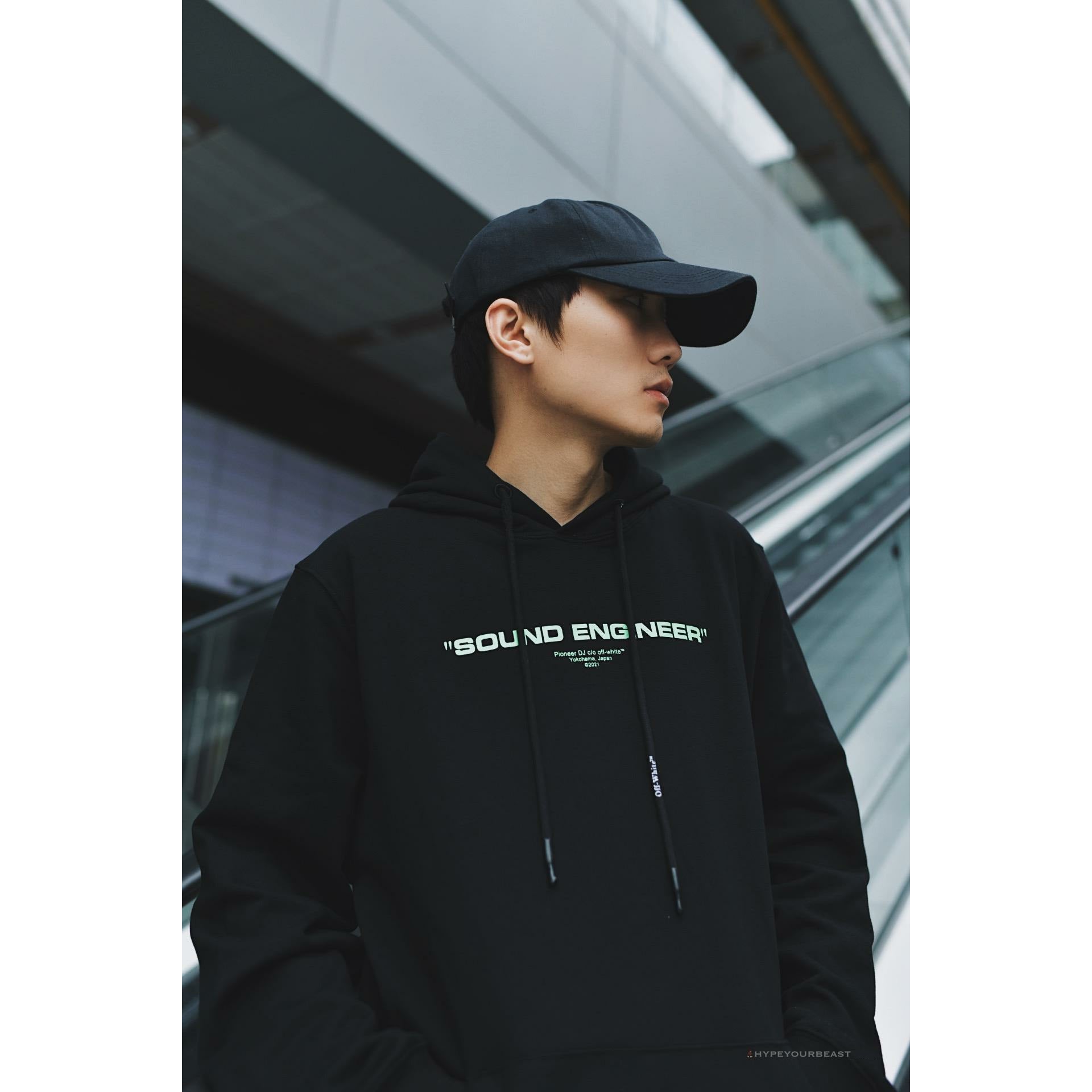 Off White Hoodie Machine Black