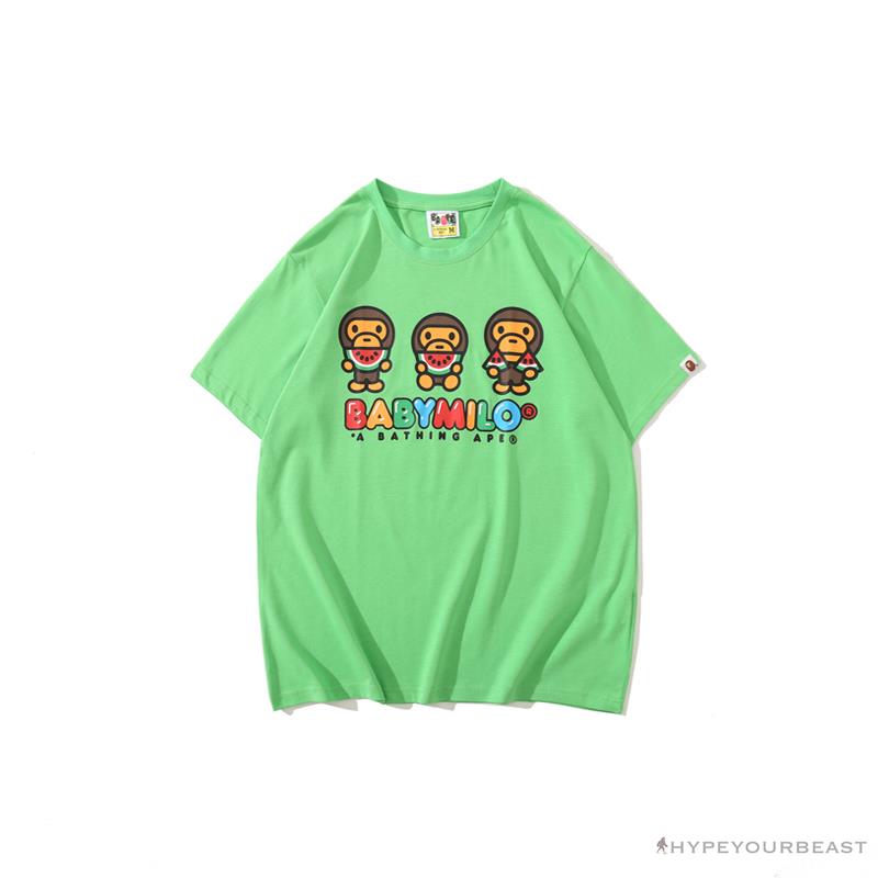 BAPE Baby Milo Watermelon Little Monkey Tee Shirt 'GREEN'