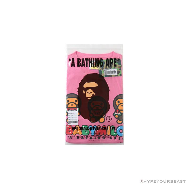 BAPE Baby Milo Watermelon Little Monkey Tee Shirt 'PINK'
