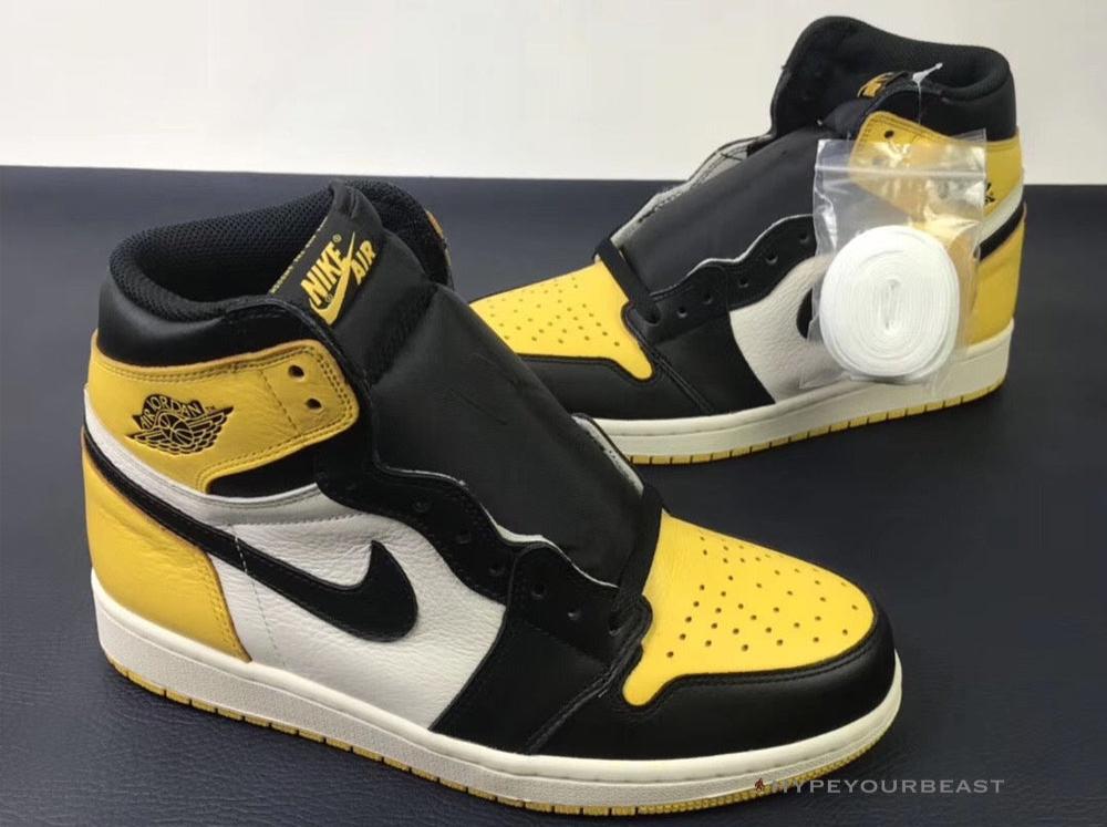 Air Jordan 1 High Yellow Toe Black White