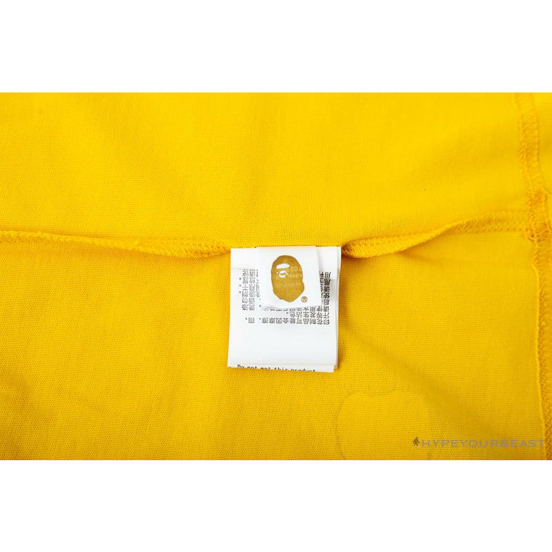 BAPE KIDS Small Net Pocket Ape Man Head Tee Shirt 'YELLOW'
