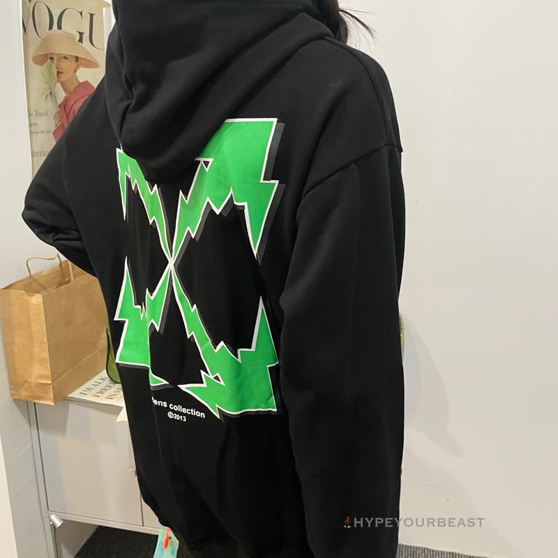 Off-White Green Hoodie - Black