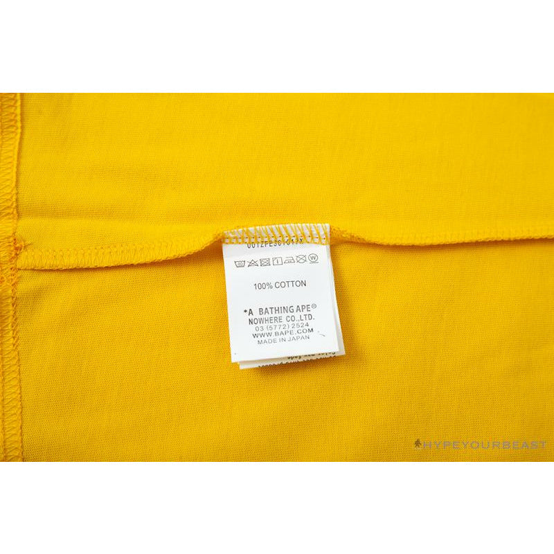 BAPE KIDS Small Net Pocket Ape Man Head Tee Shirt 'YELLOW'