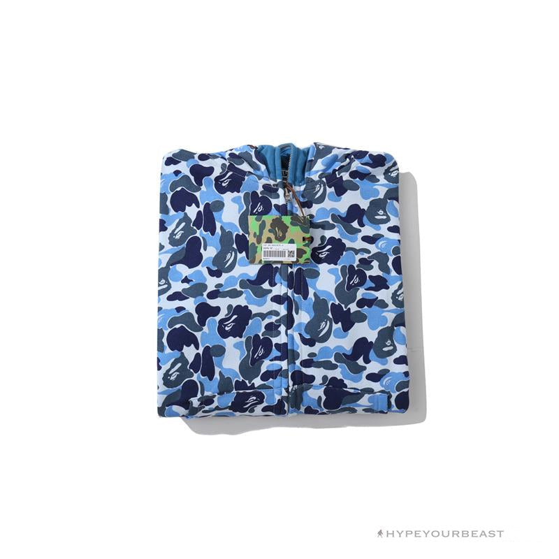 Bape Camo Hoodie Shark Head BLUE