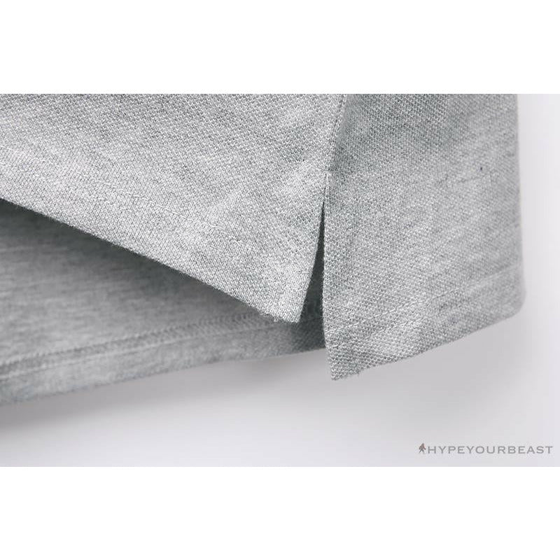 BAPE Classic Ape Head Print Versatile Polo Shirt 'GREY'