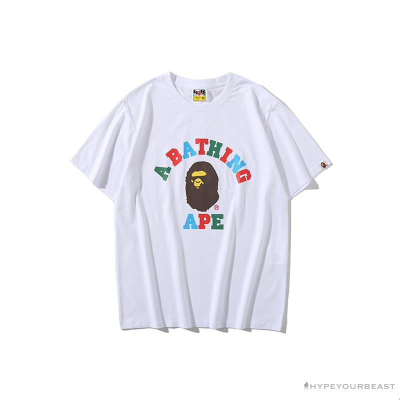 BAPE Little Ape Head Colorful Classic Tee Shirt 'WHITE'
